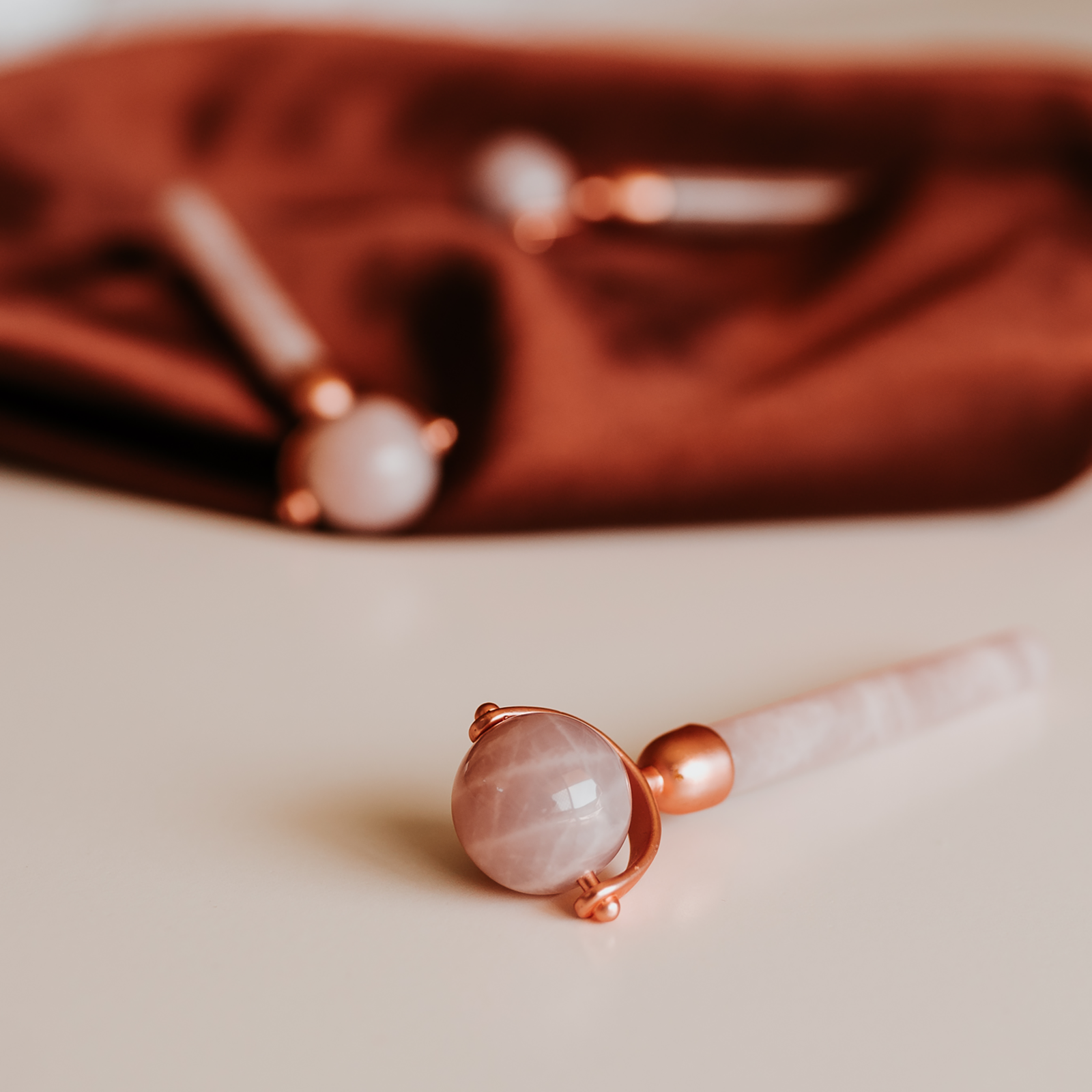 24K Rose Quartz Crystal Face Roller by Julisa - Enbacci Skincare